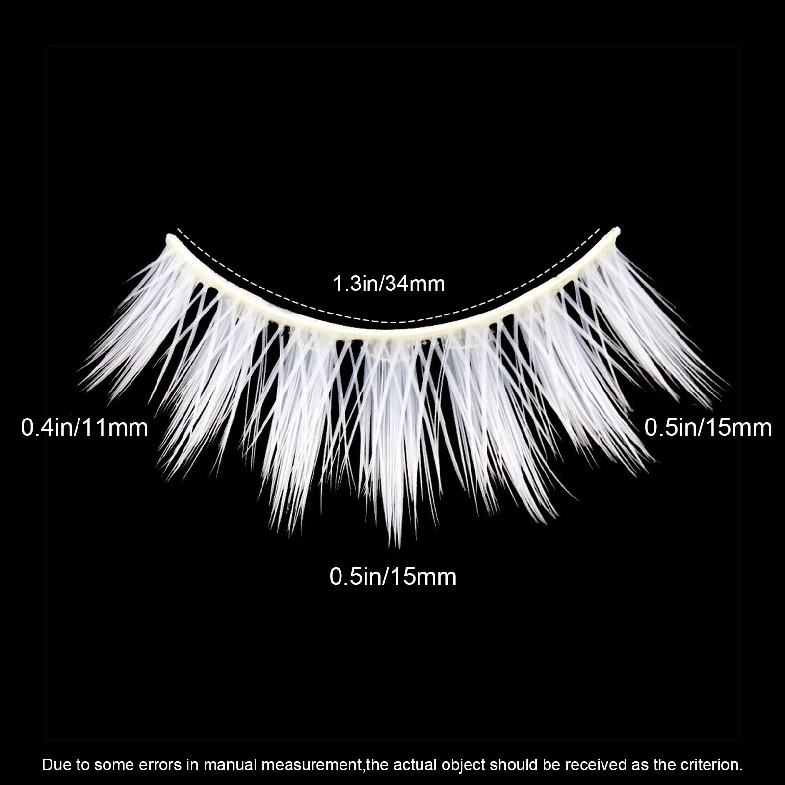 3Pairs White False Eyelashes Natural Look Eye Lashes Wispy Faux Mink Lashes,Reusable Strip Lashes 3D Fluffy White Fake Eyelash for Halloween Cosplay Masquerade Party - Image 2