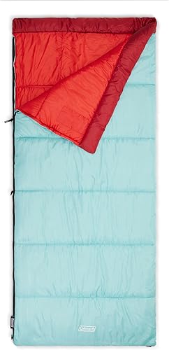 Coleman Flatlands 30F35F40F45F50F Sleeping Bag with Big & Tall & Double Bag Options, Made from 100% Recycled Material, Cool Weather Sleeping Bag