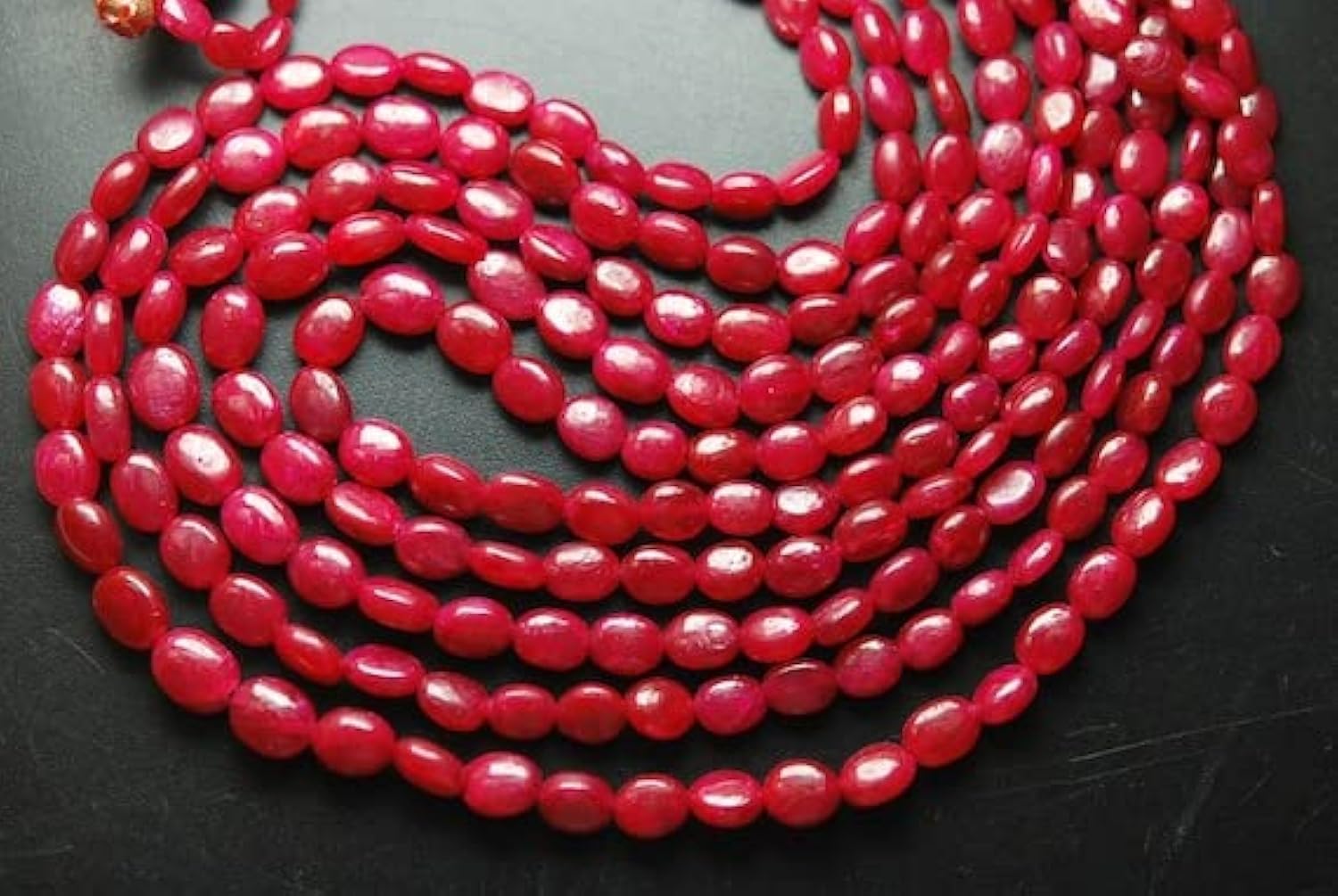 Perles rubis naturel ovales lisses 6-8mm LKBEADS pour réparer un collier