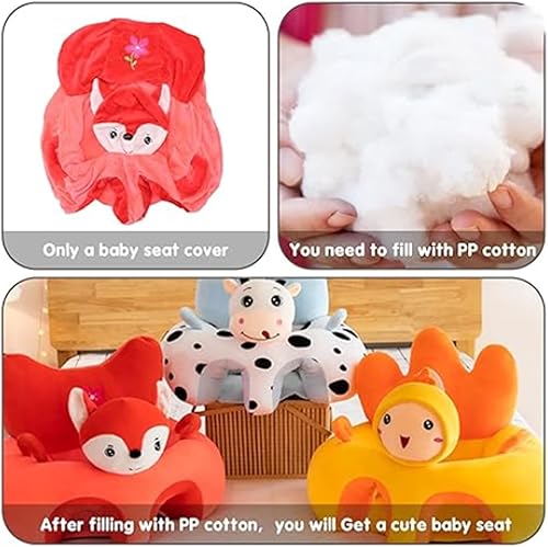 Miniatura 4 de Silla de bebé con forma de animal, funda de sofá de apoyo para bebé, linda silla de asiento de piso para niños pequeños, silla sentada para aprender