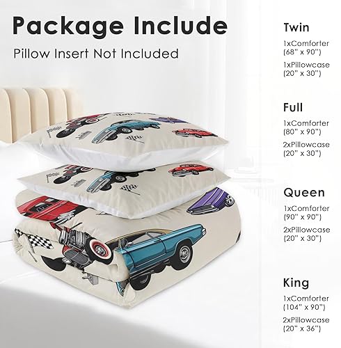 Miniatura 6 de Juego de edredón tamaño individual, ropa de cama suave vintage de 2 piezas para niños y adultos, juego de edredón retro con bandera estadounidense