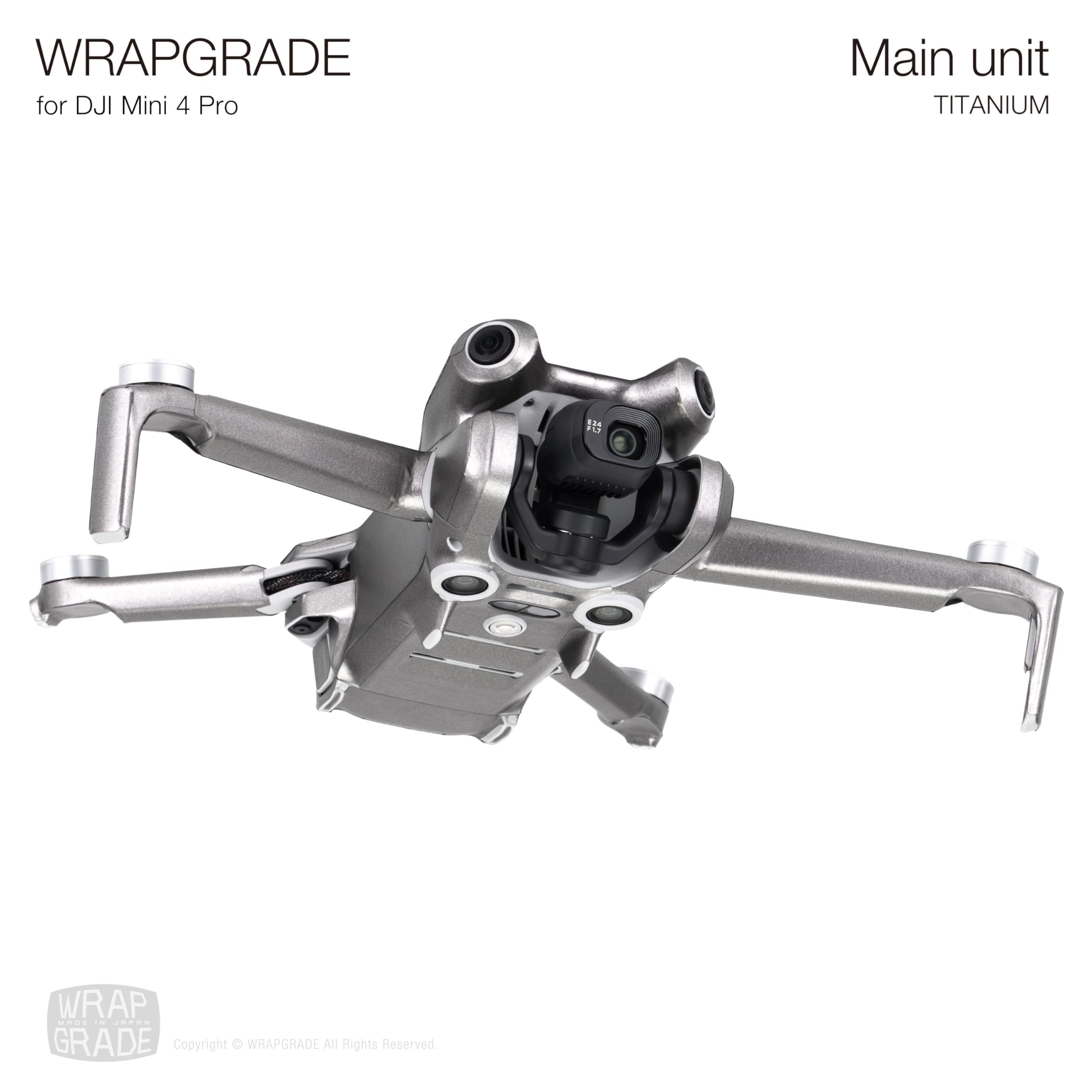 WRAPGRADE Skin Stickers Compatible with DJI Mini 4 Pro | Full Wrap (Titanium) - Image 4