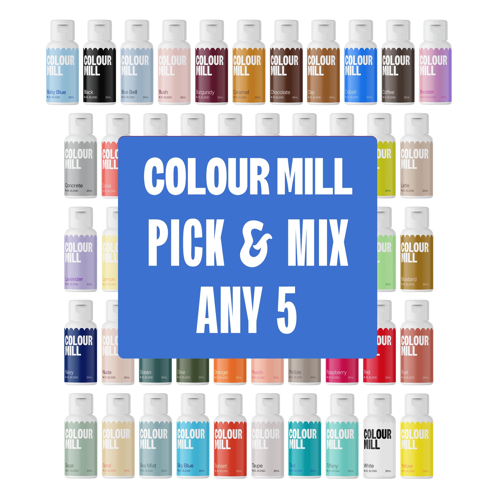 Premium Oil-Based Range Five-Star Baking Colours (5 x 20ml)