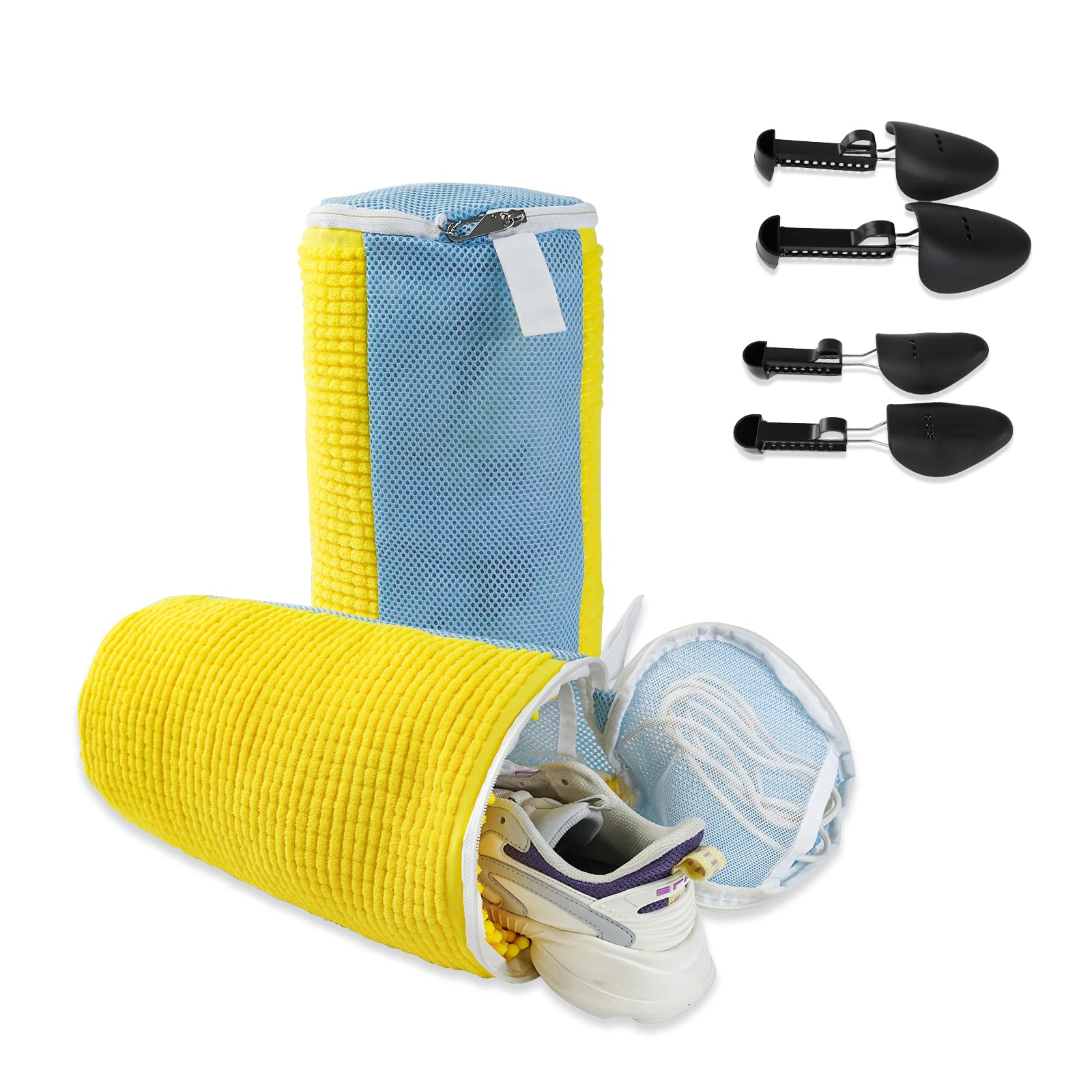 GOGOODAUpgraded Shoe Washing Bag for Washing Machine - Laundry Shoe Bag for Washer and Dryer with Safety Lock for All Shoe Types（with Shoe Trees）