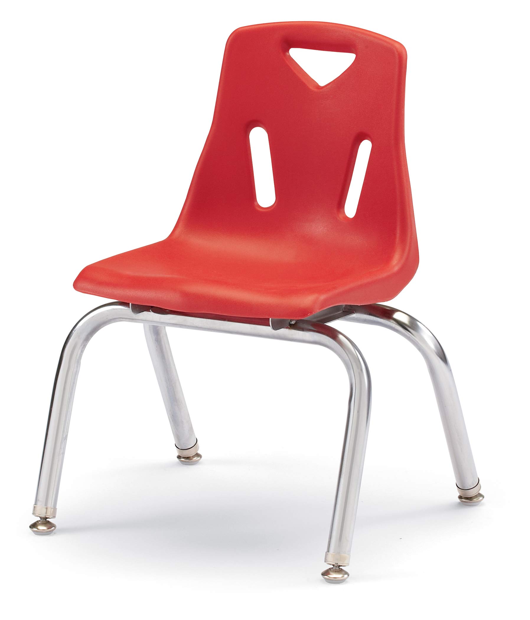 Berries Jonti-Craft 8142JC1008 Stacking Chair with Chrome-Plated Legs, 12" Height, Red