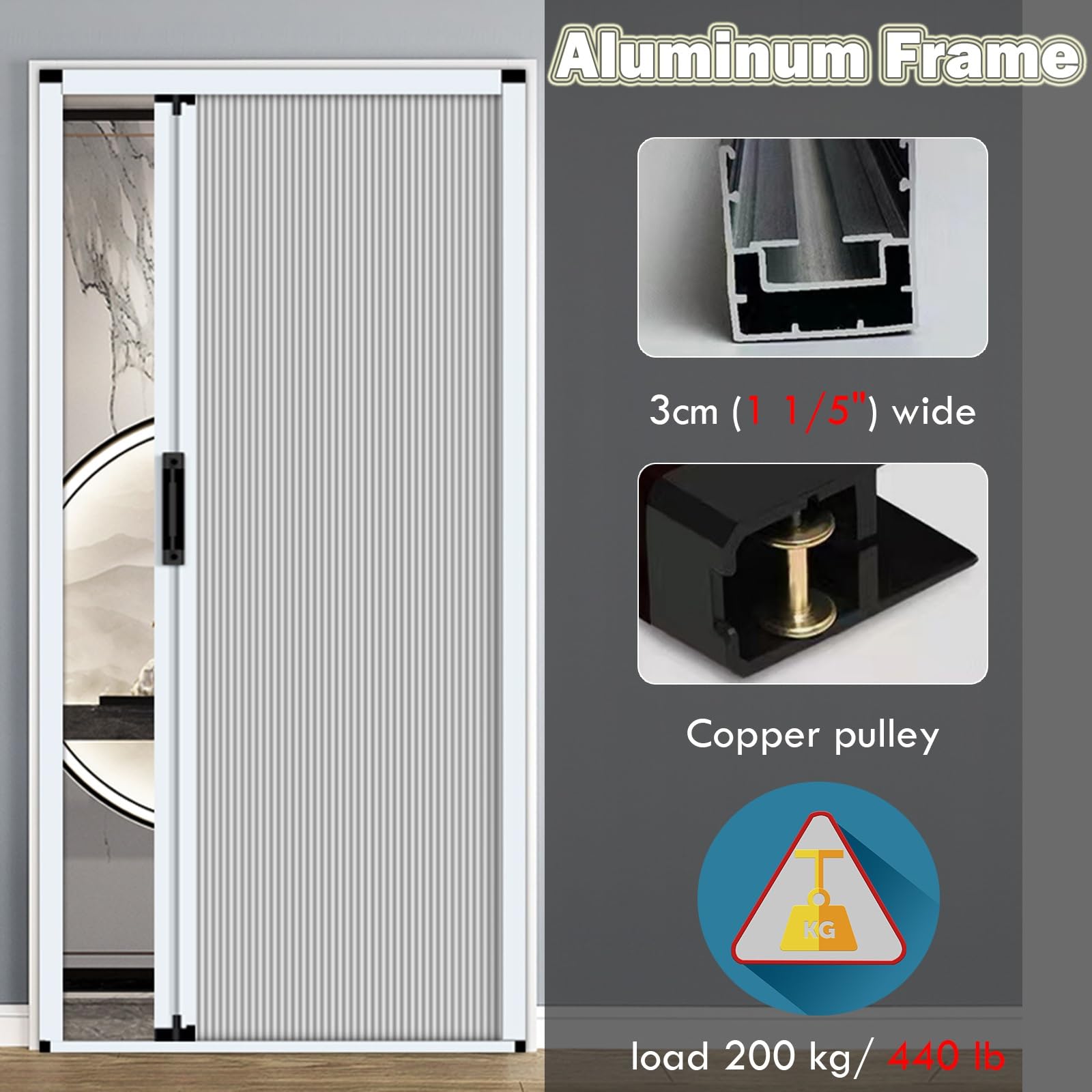 Porte Accordéon Interieur Sur Mesure Avec Cadre/serrure, Hauteur 80 100 120 180 193 195 202 205 210 220 Cm, Portes Pliantes D'intérieur Pour Cuisine/Salon Ou Balcon
