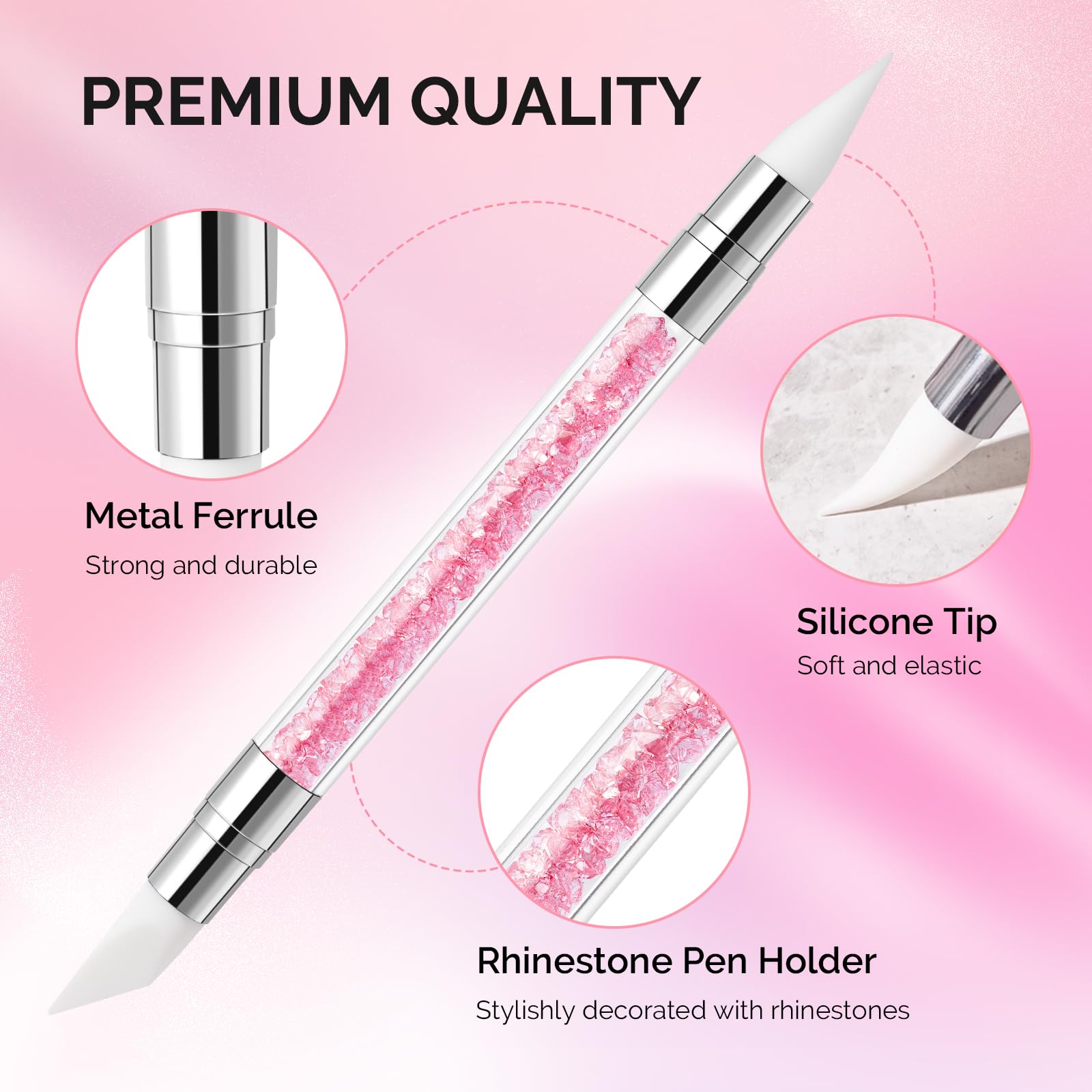 MelodySusie 5 Pcs Nail Art Sculpture Pen Acrylic Dual Tipped Brushes for Resin Nail Art Tools for Design Nail Foil Carving Drawing Effect Shaping Drawing Nail Tools for Home Salon