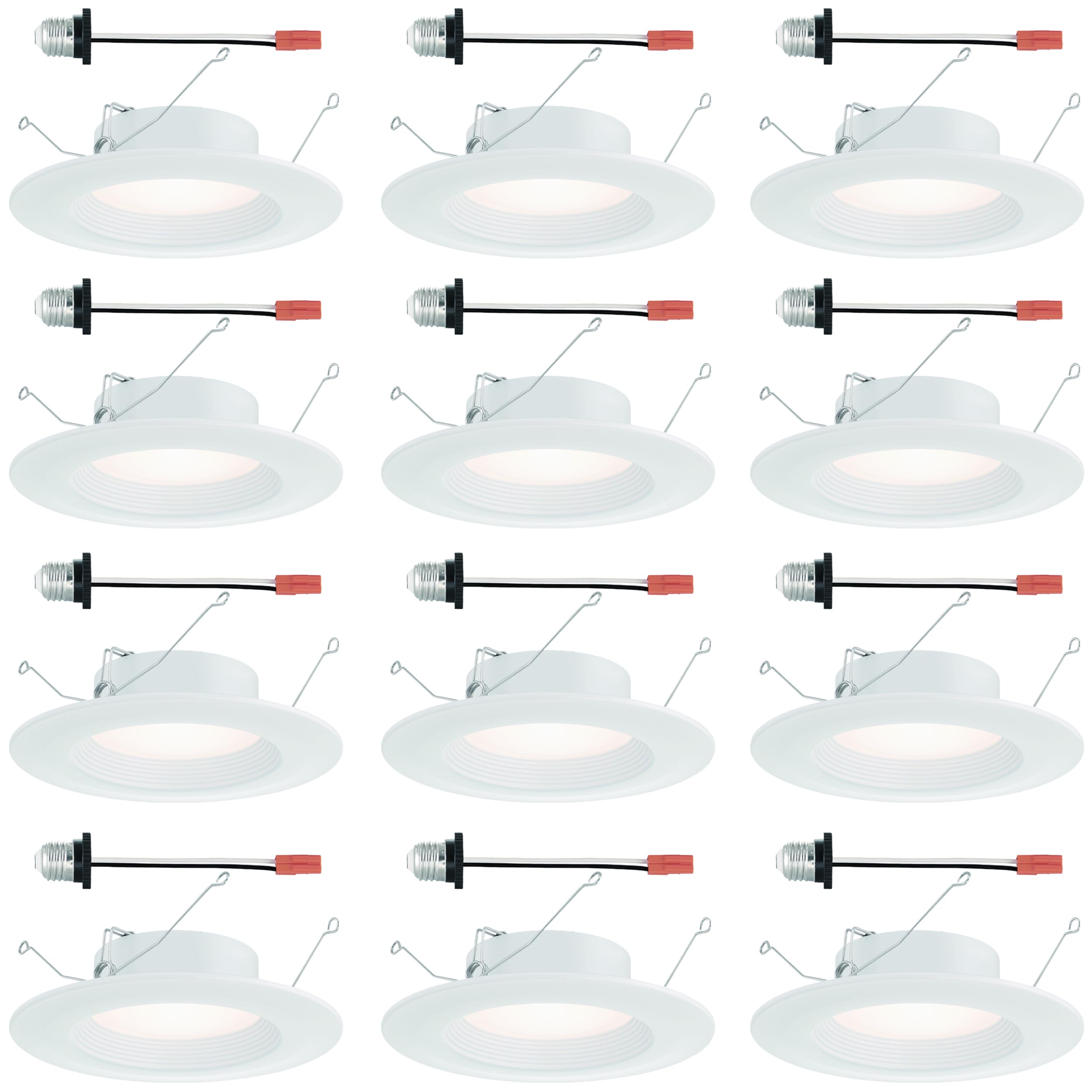 Designers Fountain LED Recessed Ceiling Lights 12 Pack, 5/6 Inch 5CCT Metal Light Fixture Set, Dimmable, 1050 Lumens, 2700K/3000K/3500K/4000K/5000K,