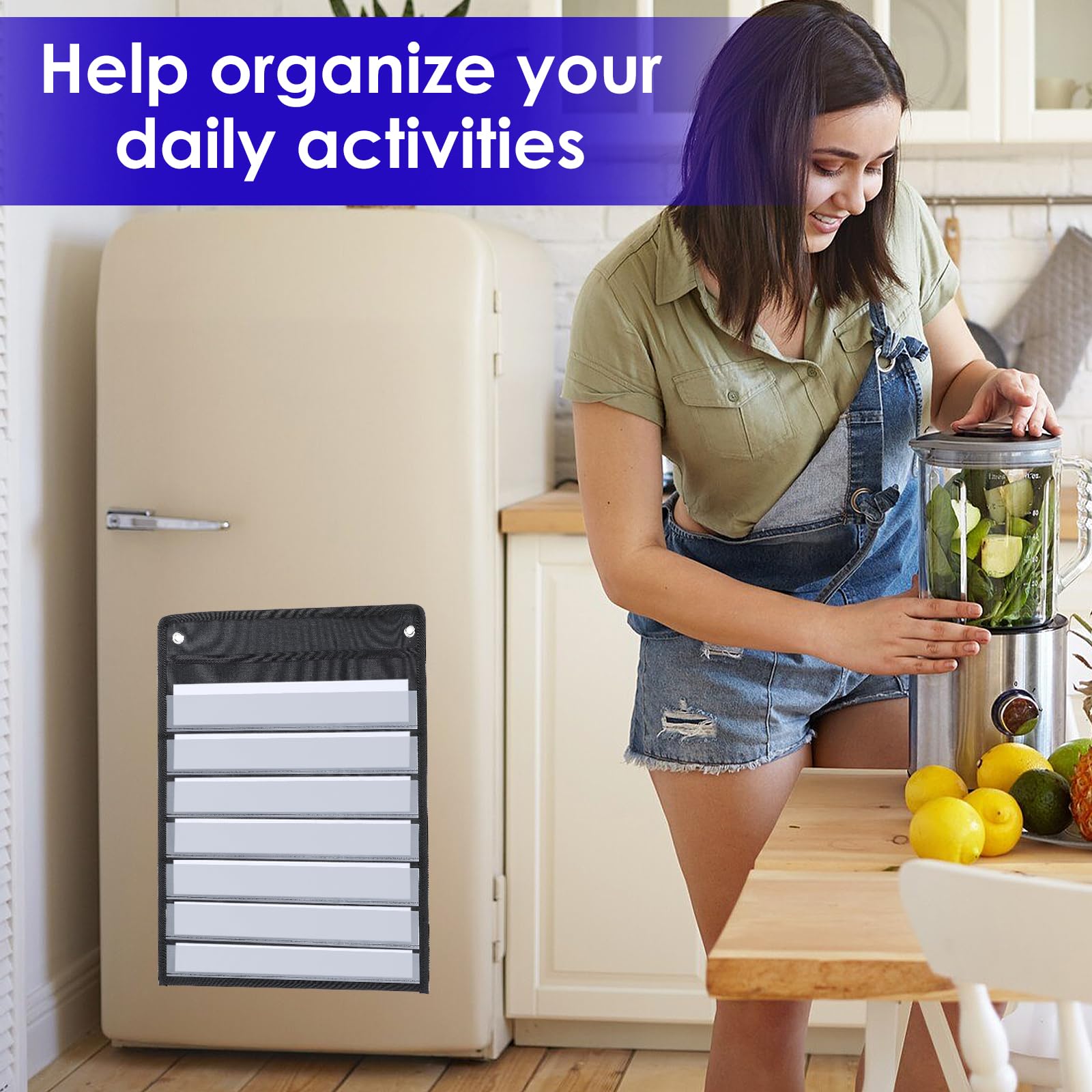 4 Pcs Magnetic Pocket Chart Standard Pocket Chart Classroom Pocket Chart with 40 Pcs Dry Erase Cards for Daily Schedule Class Demonstrations Office Home Activities, Black - Image 7