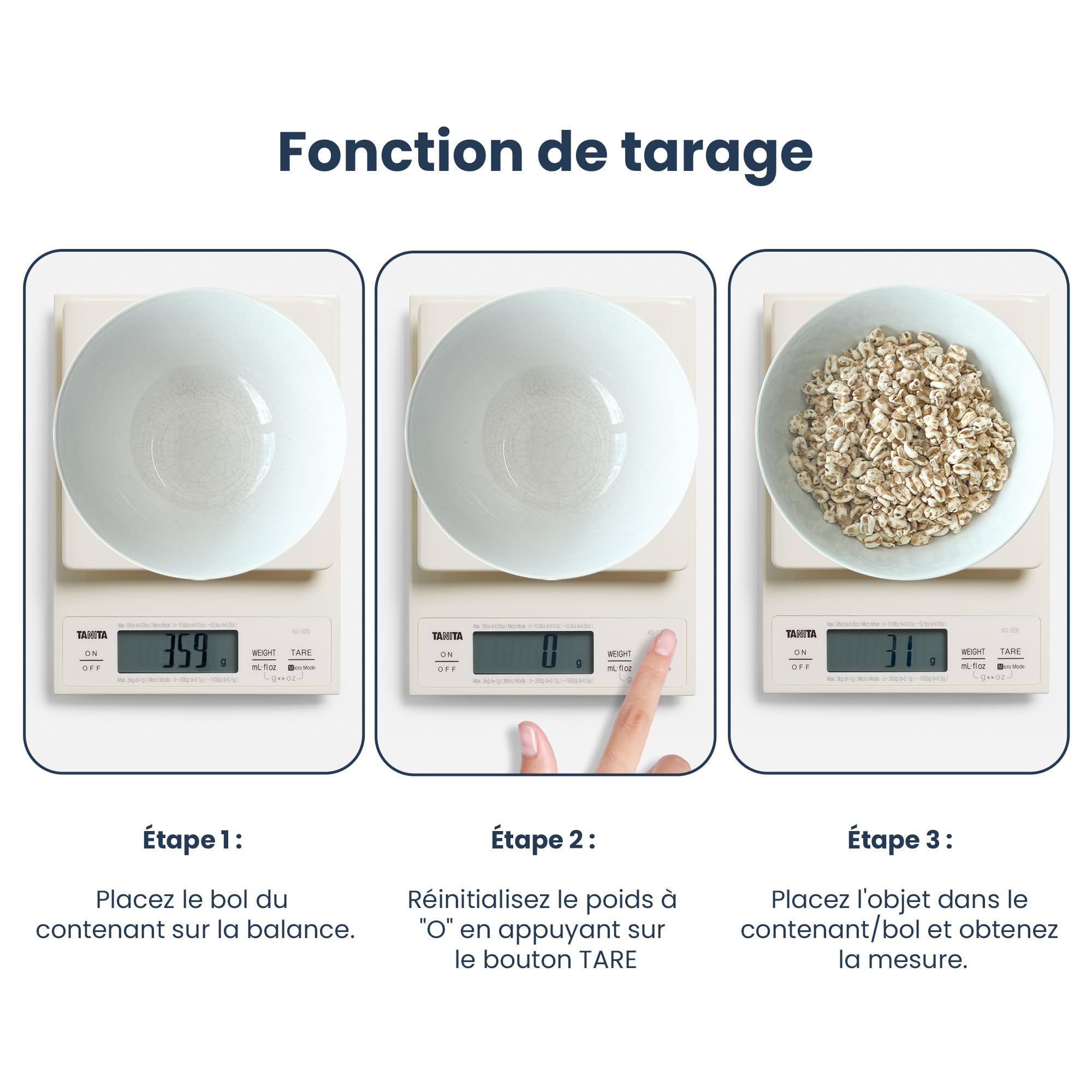 Tanita - KD-320 - Balance de Cuisine de Précision - Blanc