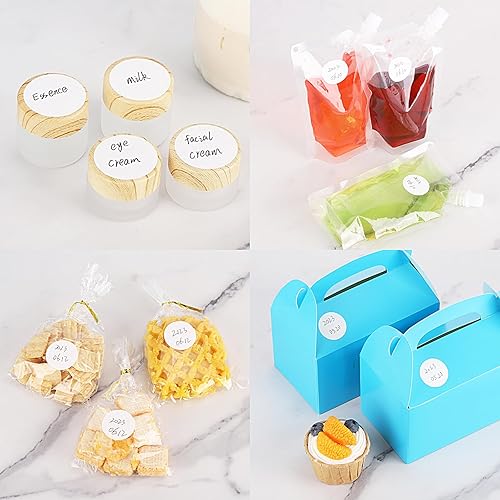 Miniatura 7 de 10 hojas (540 piezas) etiquetas adhesivas redondas en blanco de 1.2 pulgadas, etiquetas blancas extraíbles, etiquetas adhesivas de puntos