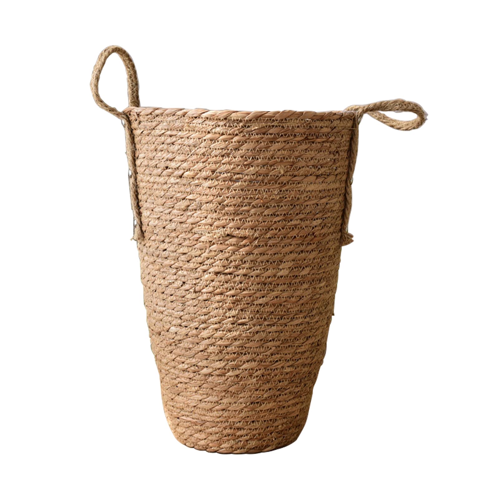 PRTECY Modern Woven Flower Pot Stand Rattan Flower Pot Display Planter Pot Container for Living Room Balcony Decor(L)