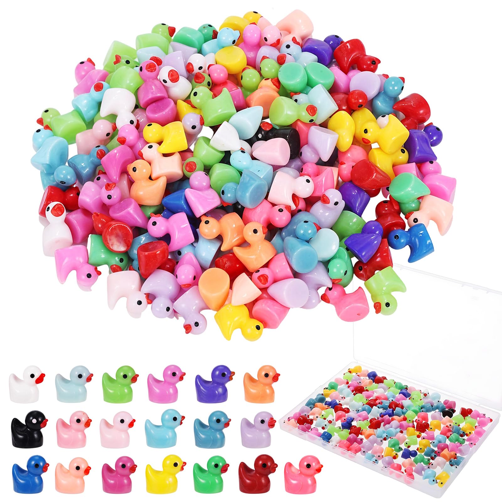 150 Pack Mini Ducks Tiny Resin Duck to Hide Little Plastic Cruise Ducks for Hiding Prank Game Dollhouse Accessories Garden Landscape Aquarium Potted