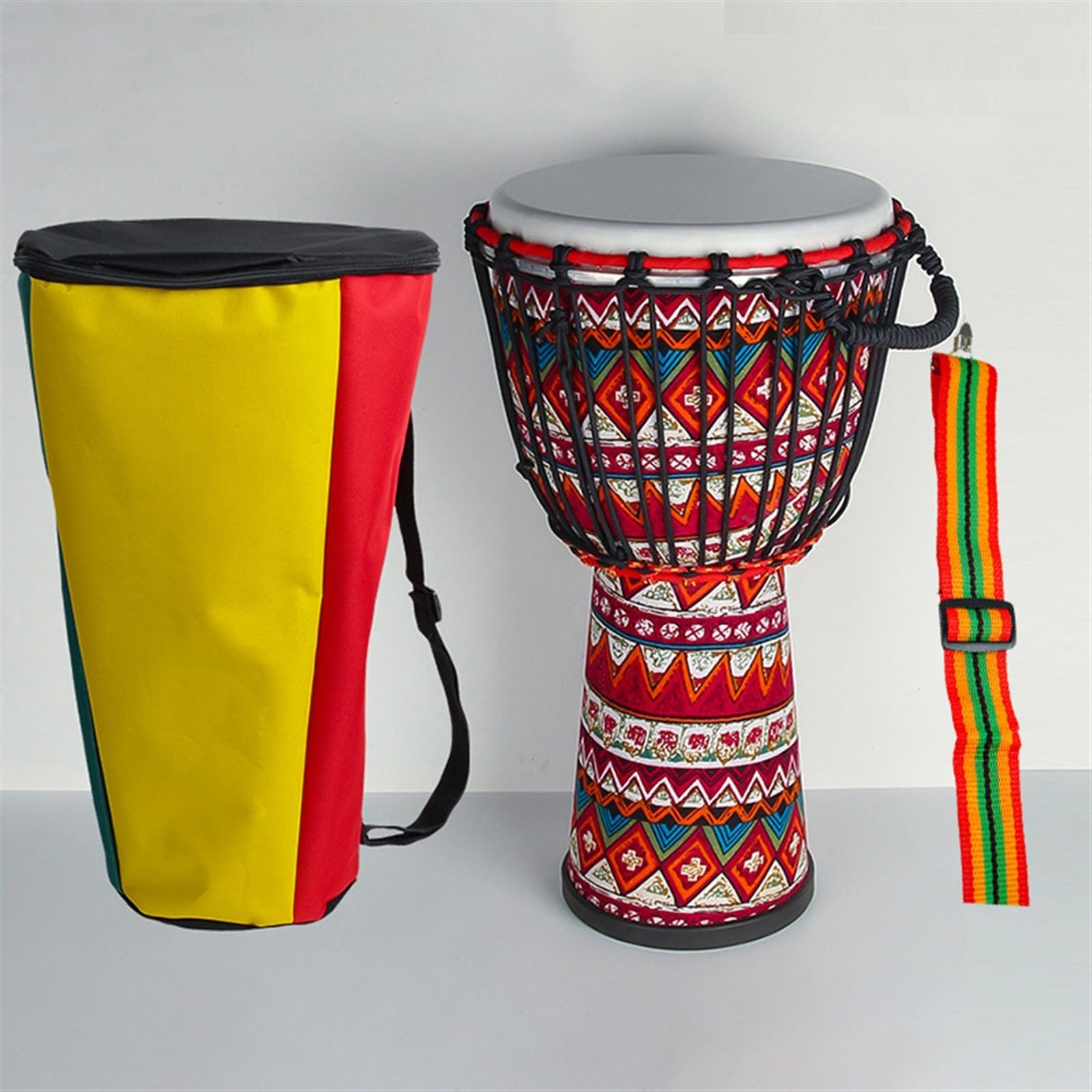 Tambor Africano Sintonizable Con Cuerda De Amarre Ligera De 10 Pulgadas Para Principiantes Y Adultos Tambor De Mano Africano Instrumento Tambor Africano (Color : A)
