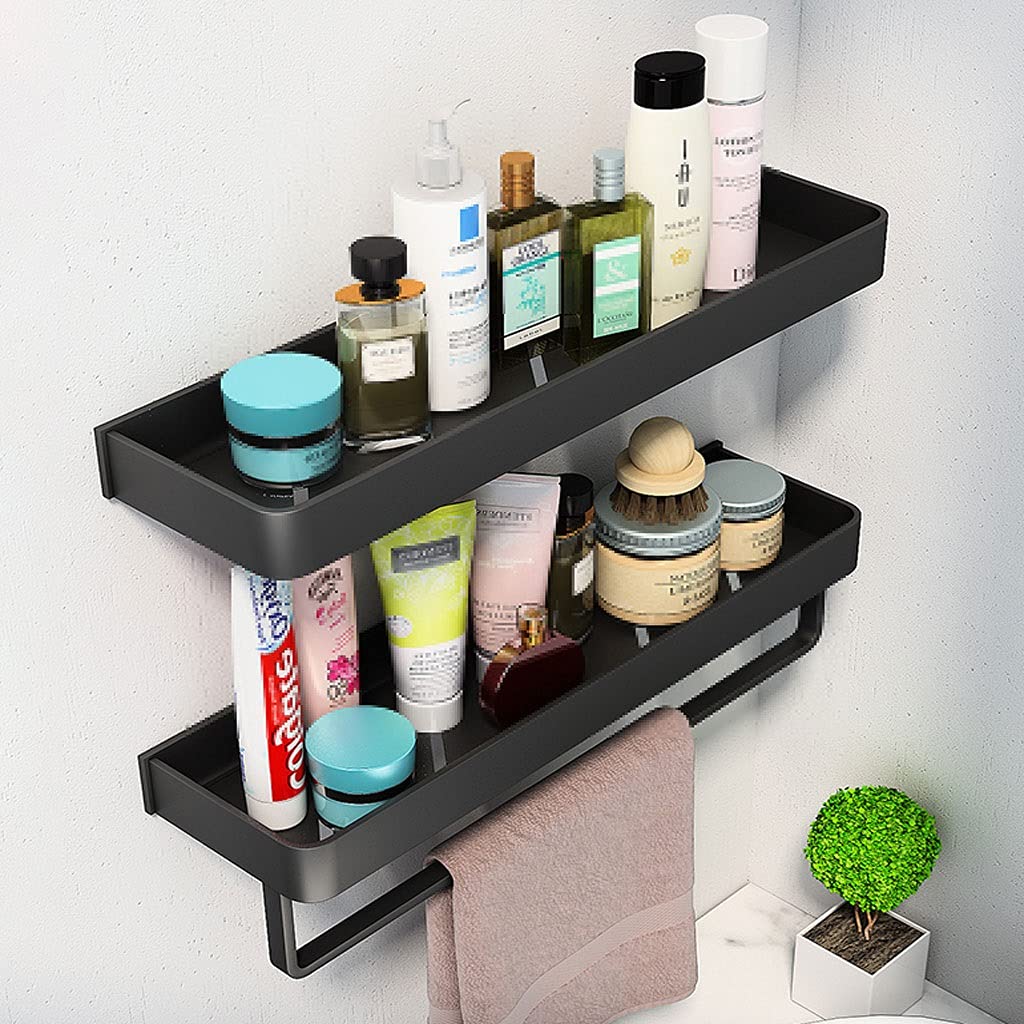 Organizador de ducha de baño sin taladro con máquina de toallas, estante de almacenamiento de Acero inoxidable montado en la pared para baño, ducha, cocina, carrito de ducha (Tamaño: 19,6 pu