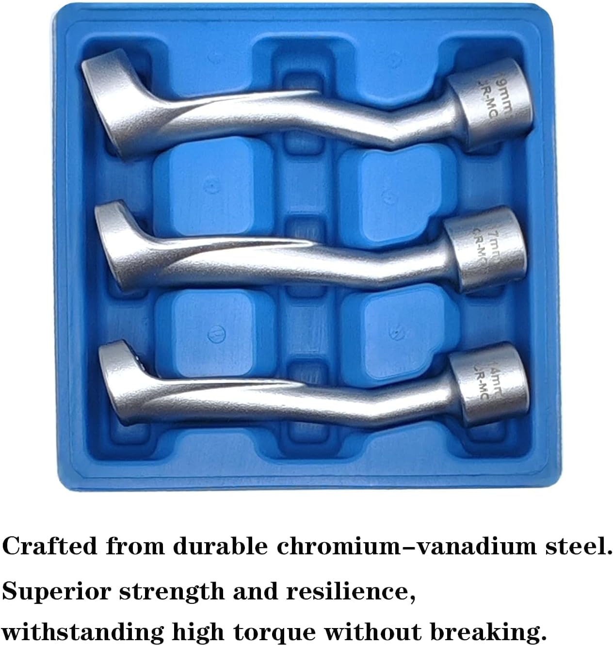 3PCS 14mm 17mm 19mm 1/2" Dr. Common Rail Injection Fuel Line Nut Socket Set, 12 Point Injection Line Flare Nut Wrench Open Type, Injector Line Removal Tool Opening Socket Kit