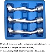 Vista 7 de Juego de 3 piezas de 14mm 17mm 19mm 1/2" Dr. Juego de tuercas de línea de combustible de inyección de carril común, 12 puntos de Juego de tuercas