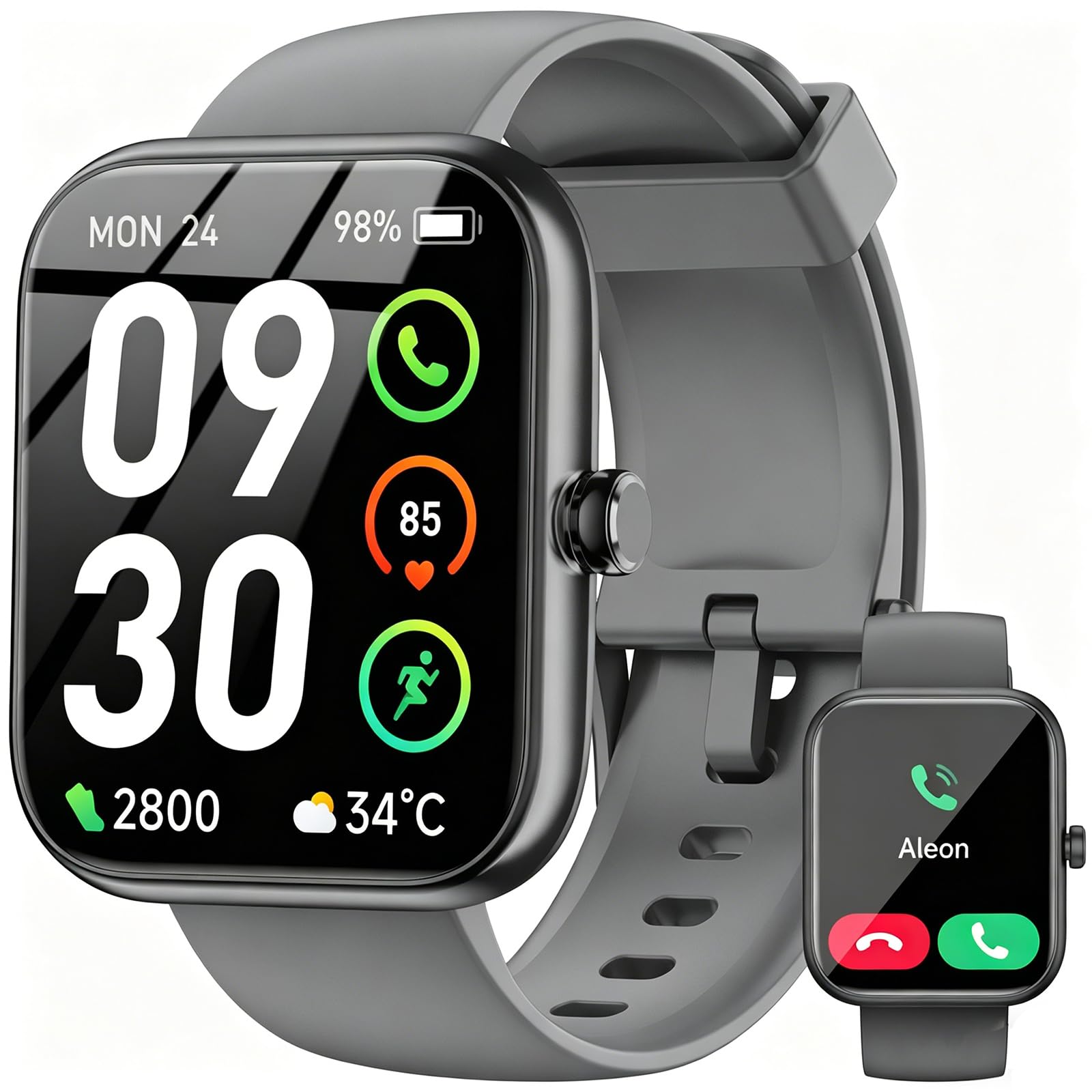 Smart Watch, Alexa Built-in Voice Assistant, 1.83" HD Touchscreen (Answer/Make Call), IP68 Waterproof, 120+ Sport Modes for Fitness Tracker, 24/7 Heart Rate & Sleep Monitor for iPhone Android iOS