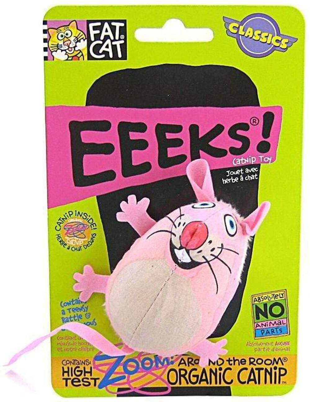 Fat CatBamboo Pet Eeeks! Kitty Hoots Original Mouse Toy