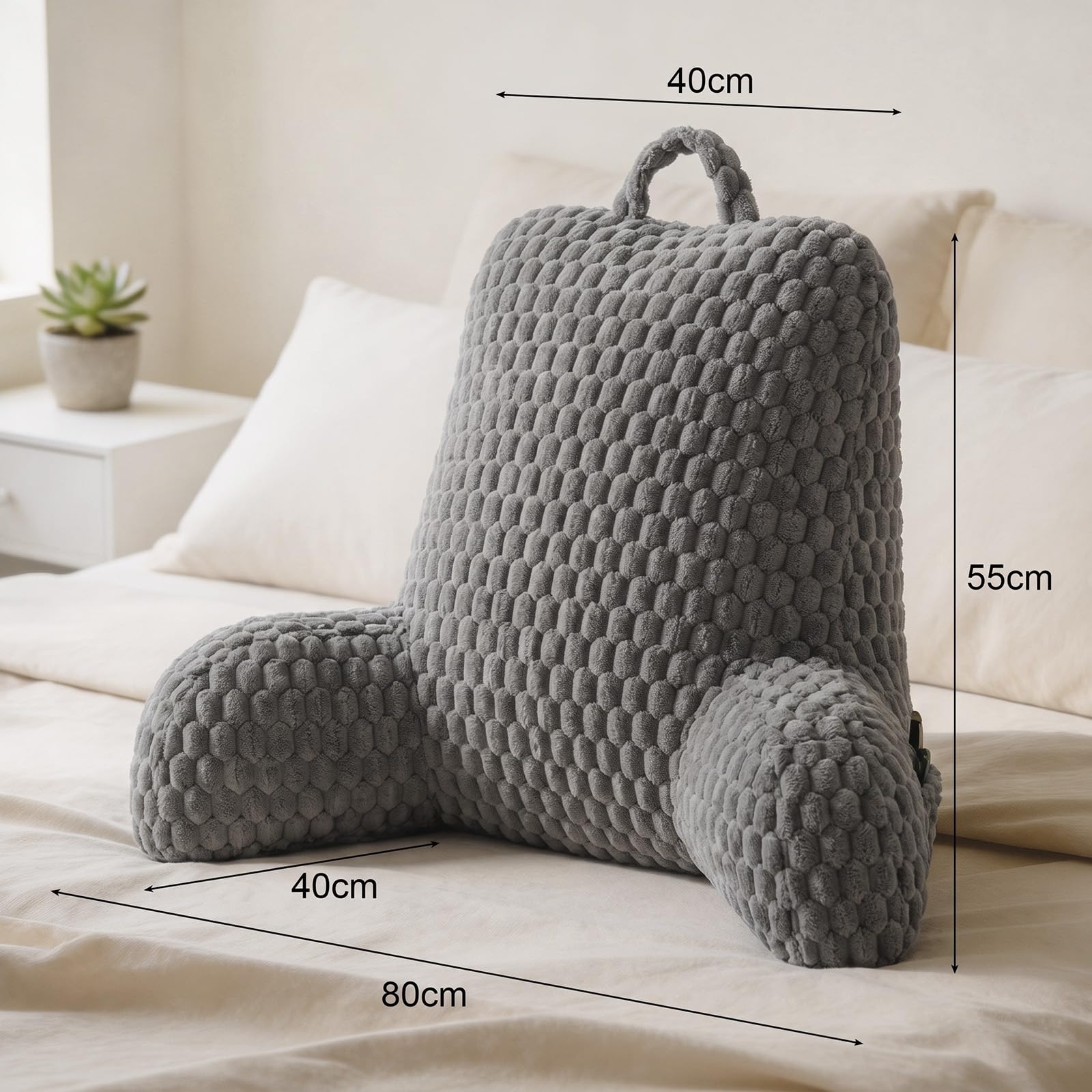 Lesekissen für Bett und Sofa, Rückenstützkissen mit Rückenlehne