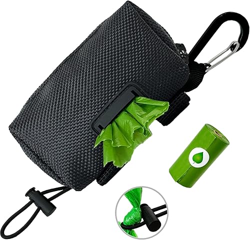 Soporte para bolsa de excrementos de perro para correa, dispensador de bolsas de excrementos de perro para fijación de correa, soporte 2 en 1 para