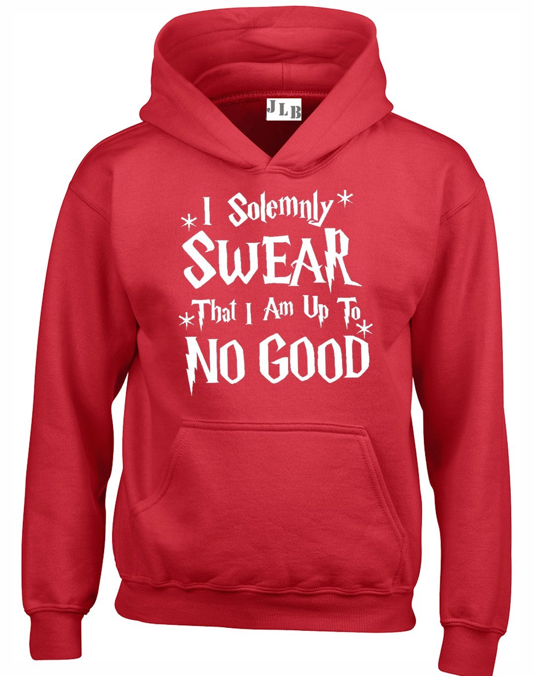 JLB Print I Solemnly Swear that I AM up to No Good Wizard Themed Premium Quality Unisex Hoodies for Men, Women and Teens Red