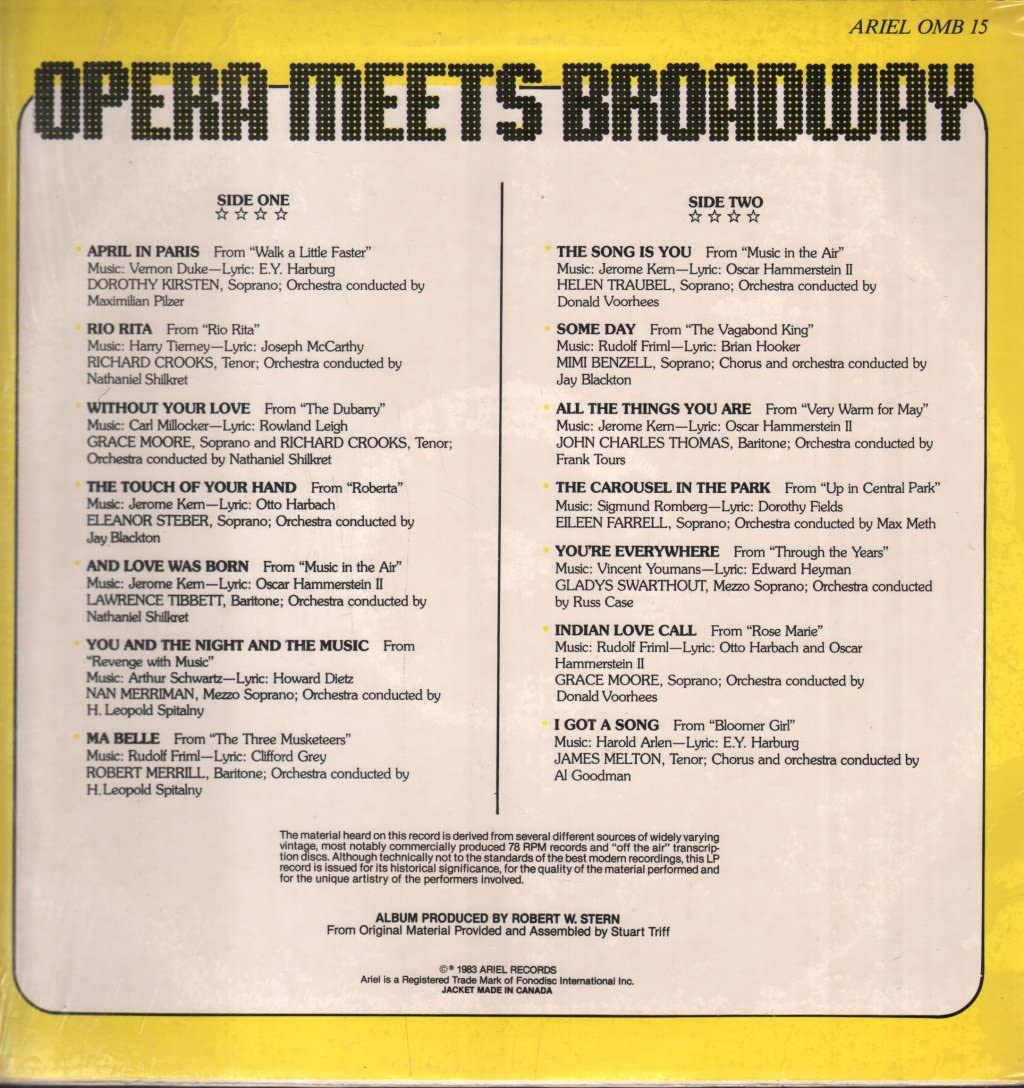 Opera Meets Broadway