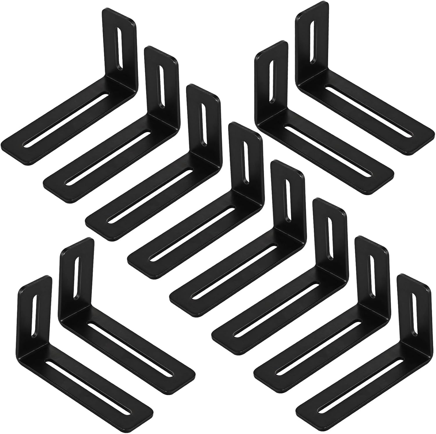 CYEAH 4 Inch Adjustable Angle Bracket Set of 12, Black