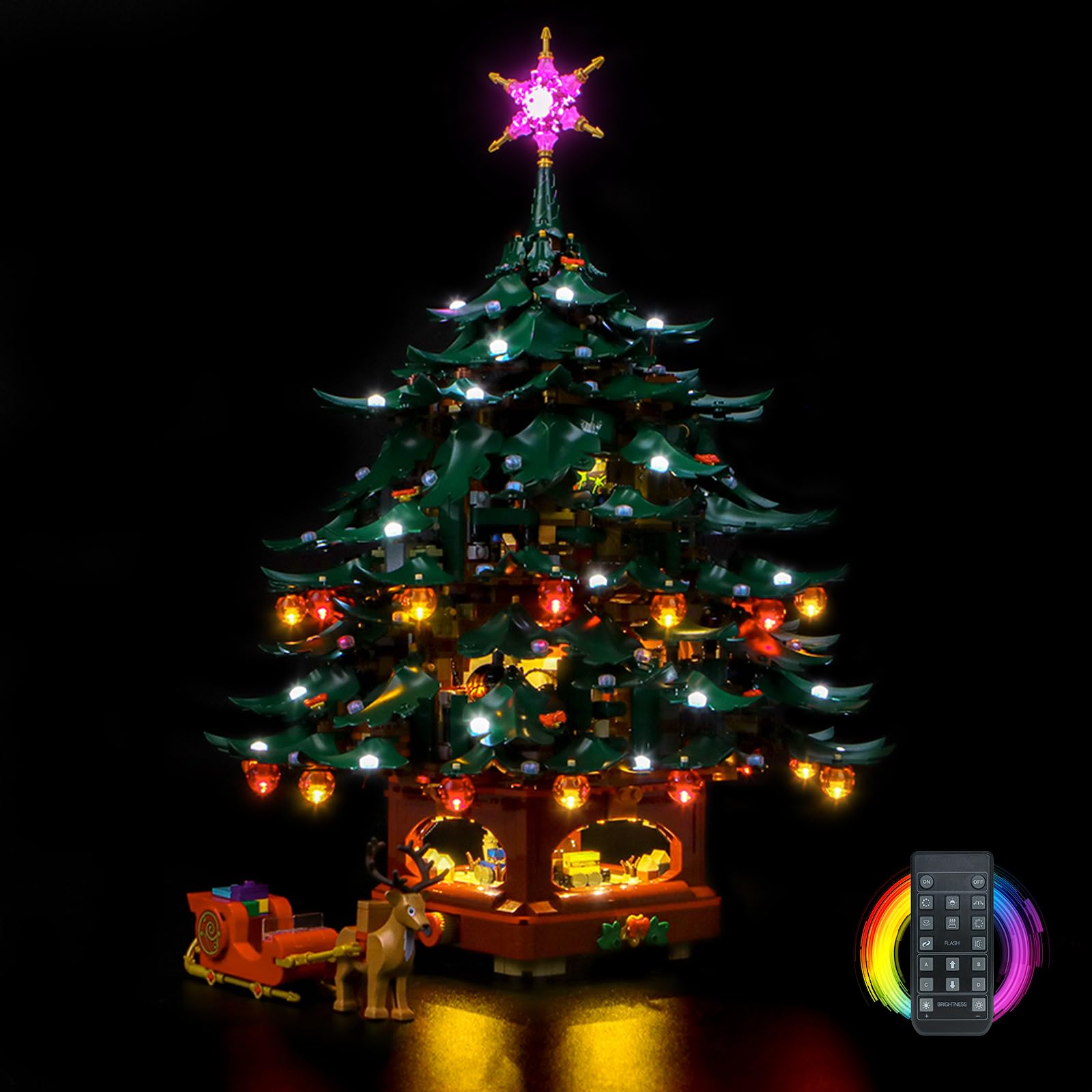 LocoLee RC Version Led Light Set Compatible with Lego 41843 Family Christmas Tree Decoration Led Decoration Lighting Kit Compatible with Lego 41843 Building Blocks Model,Only Lights Set,No Model