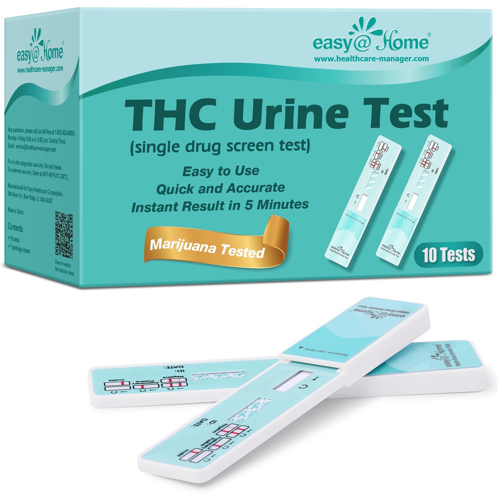 Easy@Home Marijuana Thc Single Panel Drug Tests Kit - 10 Counts-image-3