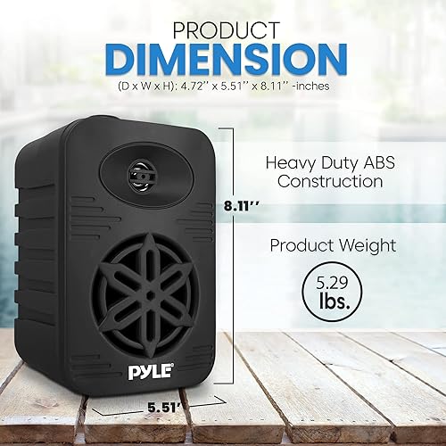 Vista 77 de Pyle USA - Par de altavoces para interiores y exteriores, sistema de altavoces de rango completo de 2 vías de 300 W, doble impermeable, 4 pulgadas