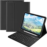HOTLIFE iPad Air 11 hüvely billentyűzettel, M2/M3 2024/2025, toll tartóval, fekete 1