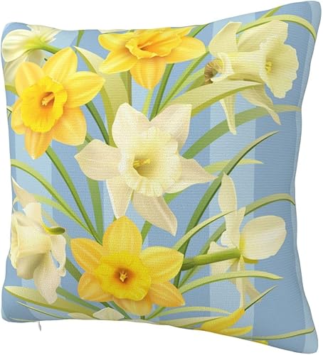 Miniatura 2 de YIPOCH Narcisos de flores, fundas de almohada de 16 x 16 pulgadas, fundas de cojín decorativas para sofá, fundas de almohada para cojines de sala,