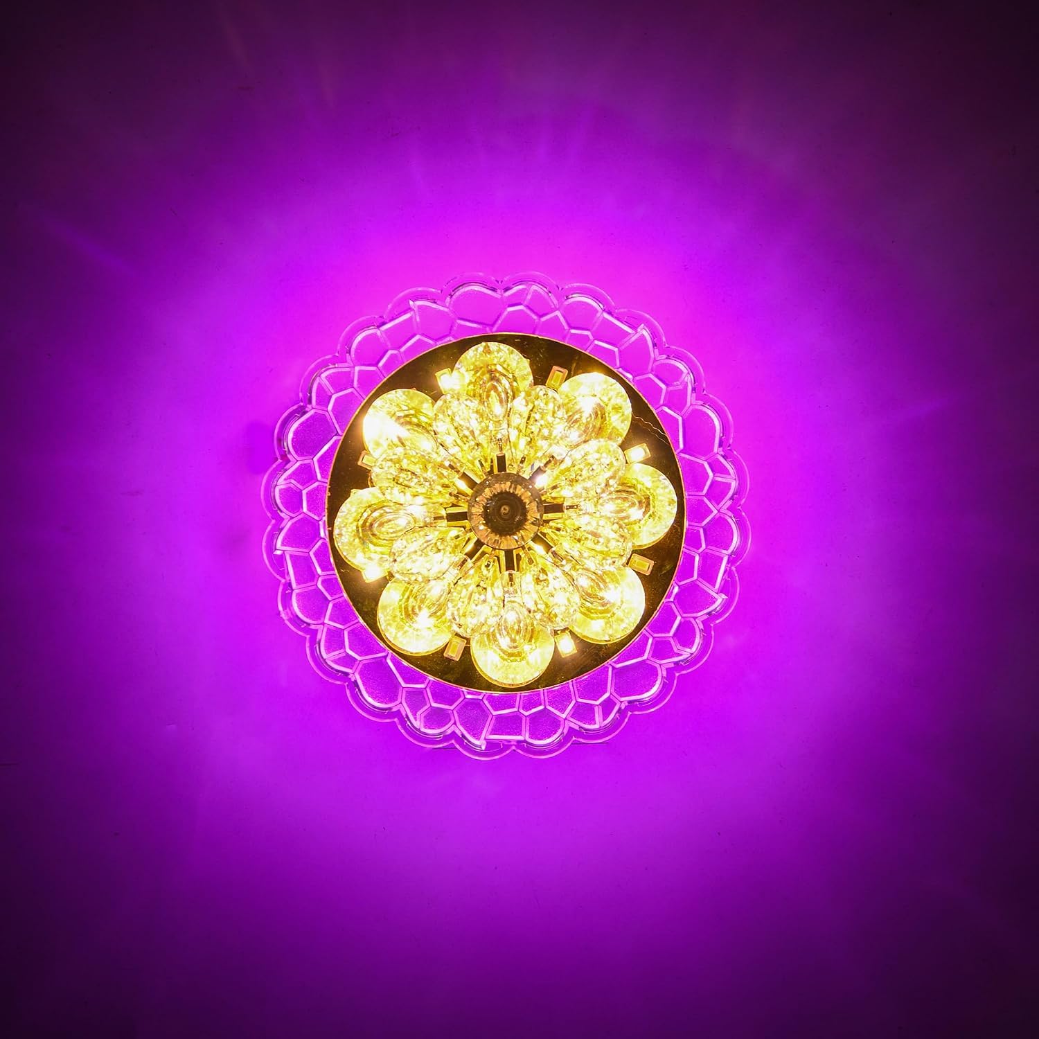 ultimate Multicolor LED 8Watt RGB Crystal Ceiling Lamp and Wall Mountwith Moving Light Effects: 200mm Fixture for Indoor Surface Mounted Light Fixture with 3-in-1 Ideal for Bedrooms and Living Spaces-image-24