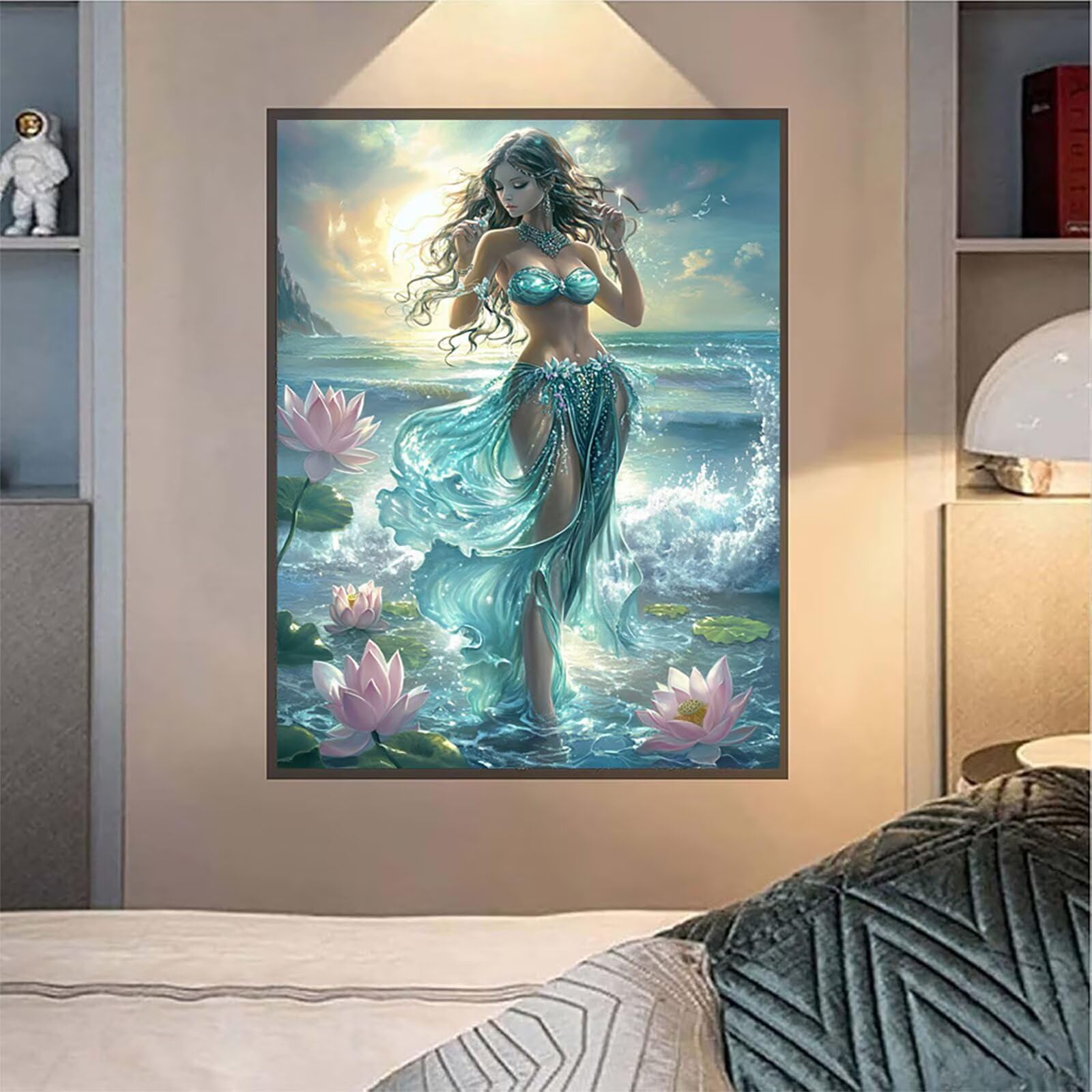 5D Diamond Painting Donna Diamond Painting Kit Completo, DIY Disegni con Perline da Attaccare Carino, Diamantini Crystal Art, Strass Ricamo a Punto Croce Painting per Decorazione Casa 80x110cm H-5261