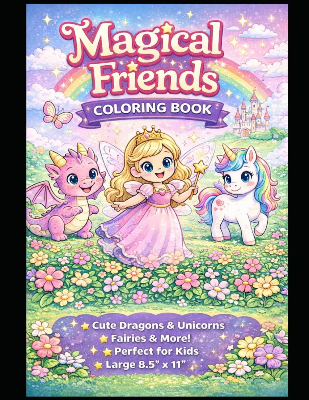 Magical Friends Coloring Book: Fun Fantasy Coloring Pages for Kids