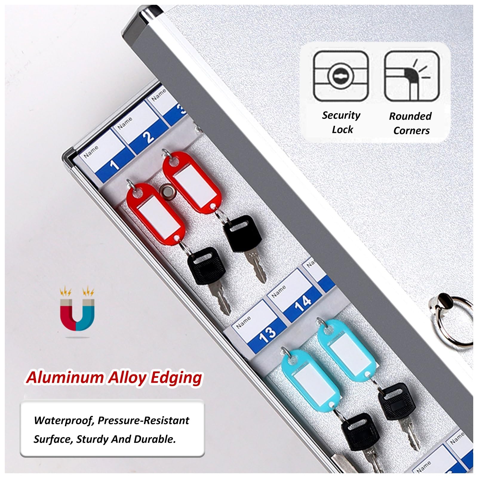 Boîte à clés murale avec étiquettes colorées, solution de rangement sécurisée pour la maison et le bureau, système de gestion des clés essentiel