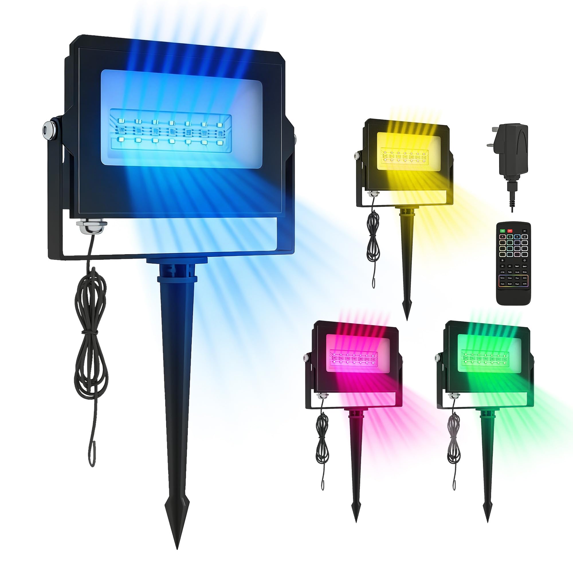 Outsunny Smart LED Outdoor Flood Light 32W Black