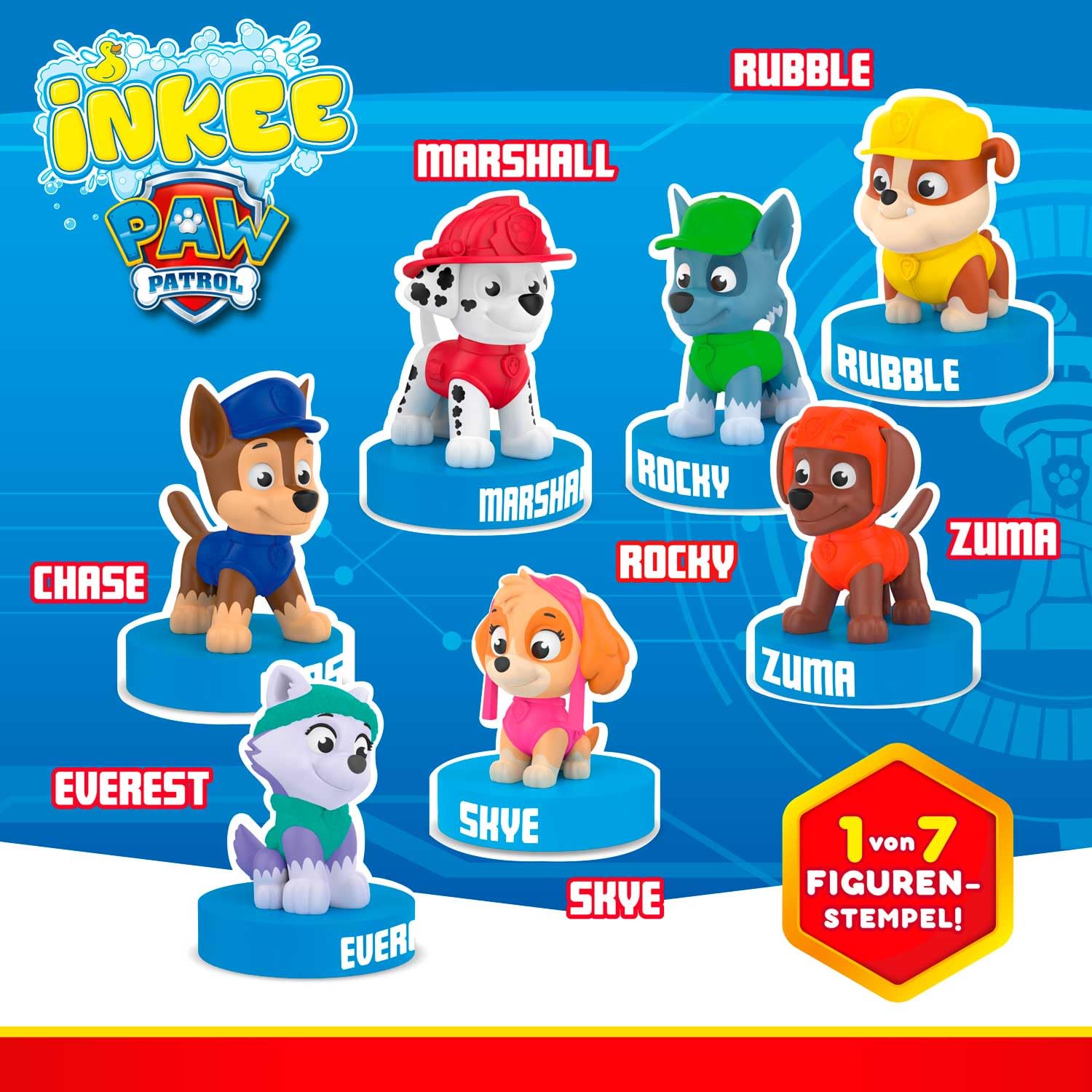 INKEE Psi Patrol Bomba Kąpielowa dla Dzieci z Niespodzianką Figurka Paw Patrol, Musująca Kula, Zapach Gumy Coli, Kolor Losowy