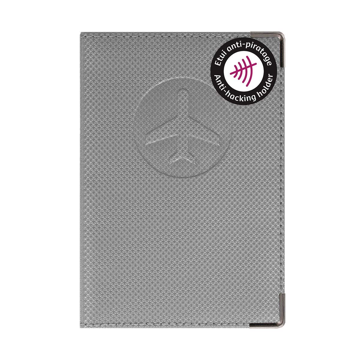 Color Pop Portacarte di credito anti-pirateria (anti-RFID) - Prodotto in Francia - PVC SILVER - Protezione dei dati bancari - 9,7 x 6,5 cm (Grigio antracite