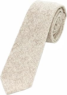 JEMYGINS 2.4" Cotton Necktie Solid Mens Cashmere Wool Skinny Tie