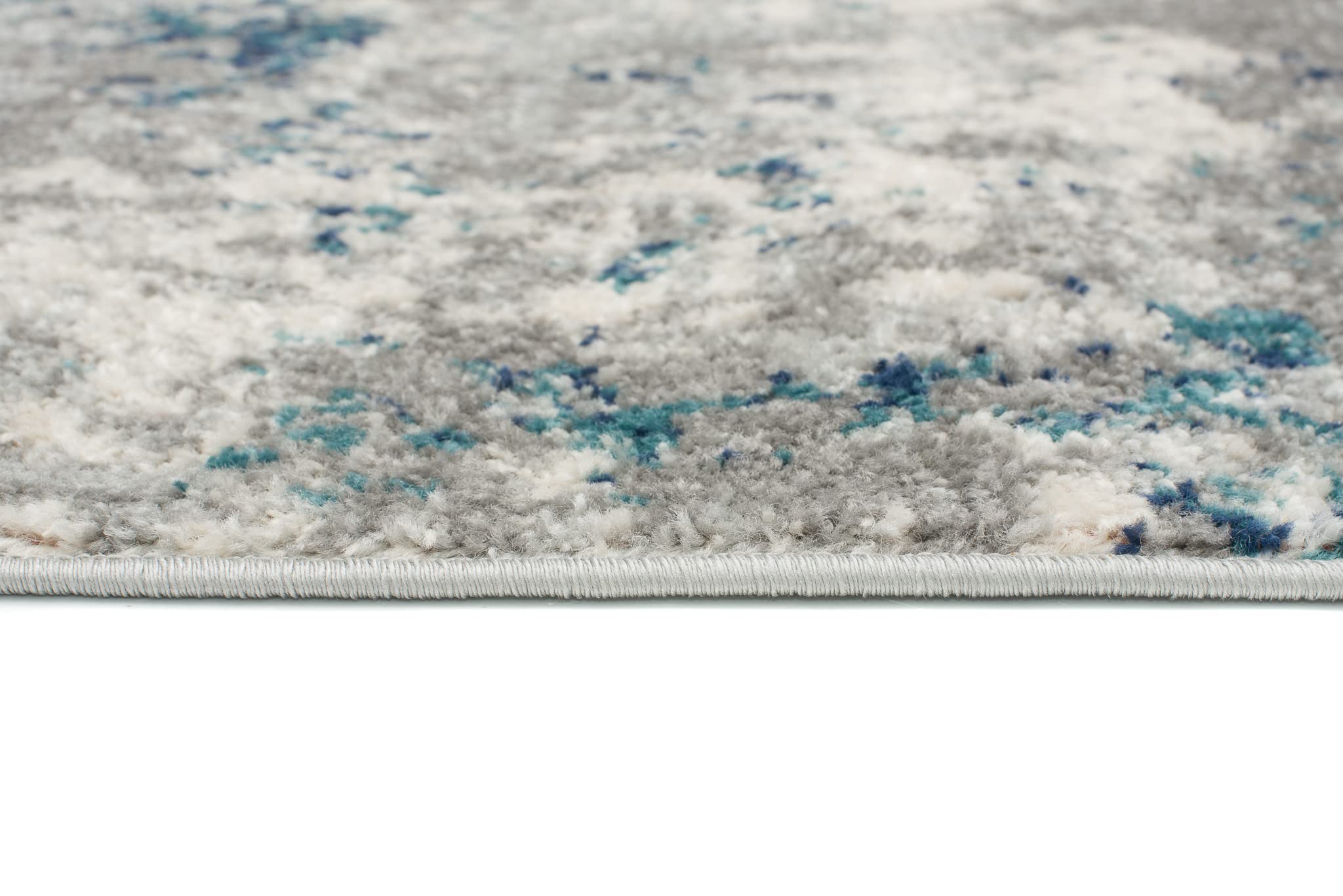 TAPISO Denver Tapis de Salon Chambre Salle à Manger Adulte Bureau Design Moderne Bleu Marine Gris Moucheté Motif Abstrait Doux Poil Court Frise Confortable 240 x 330 cm