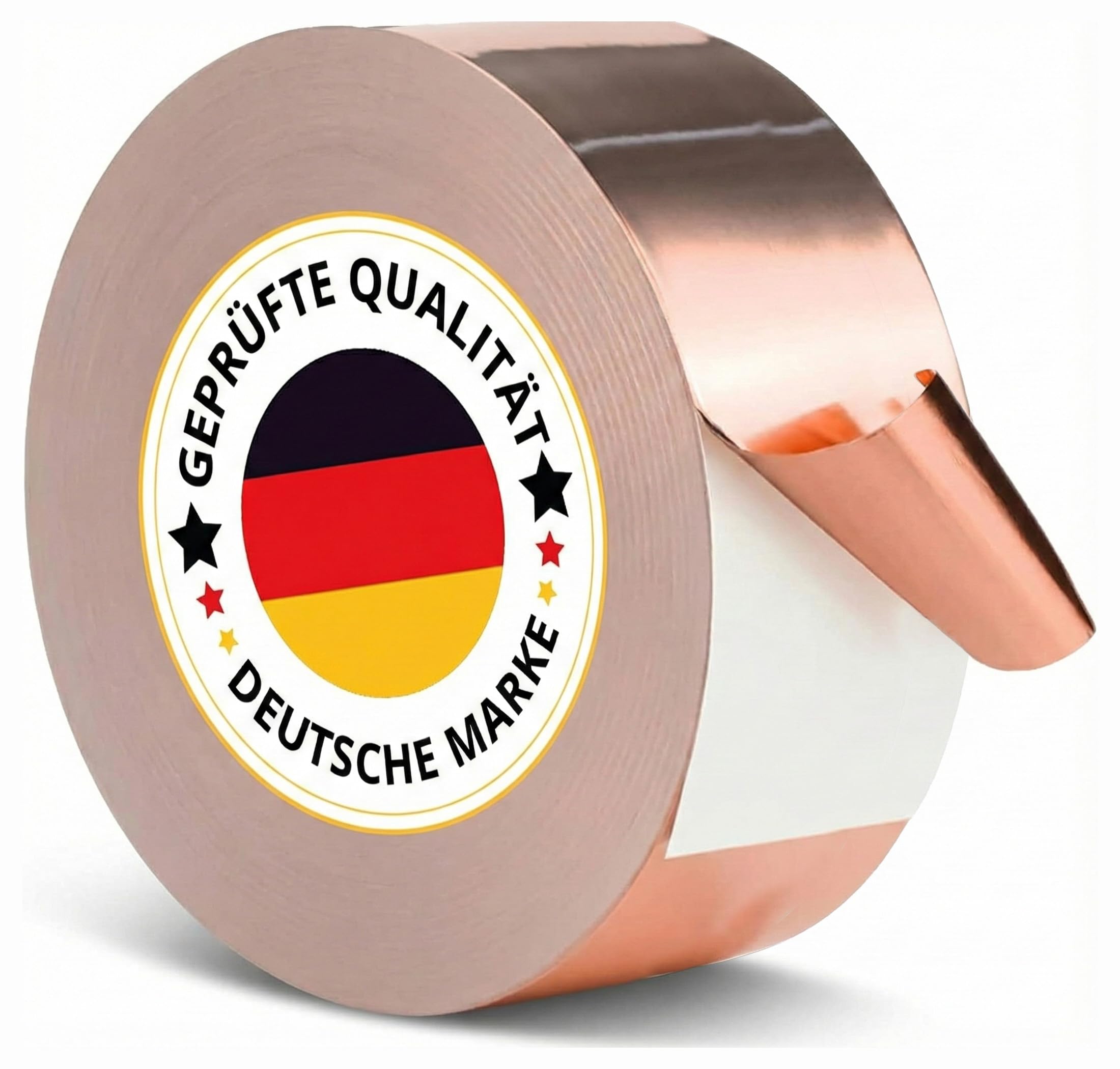 O³ Kupferband gegen Schnecken 50mm x 20m, Kupfer Klebeband selbstklebend, Schneckenschutz Hochbet, Electrical Tape EMI Abschirmung, Copper tape, Kupferklebeband