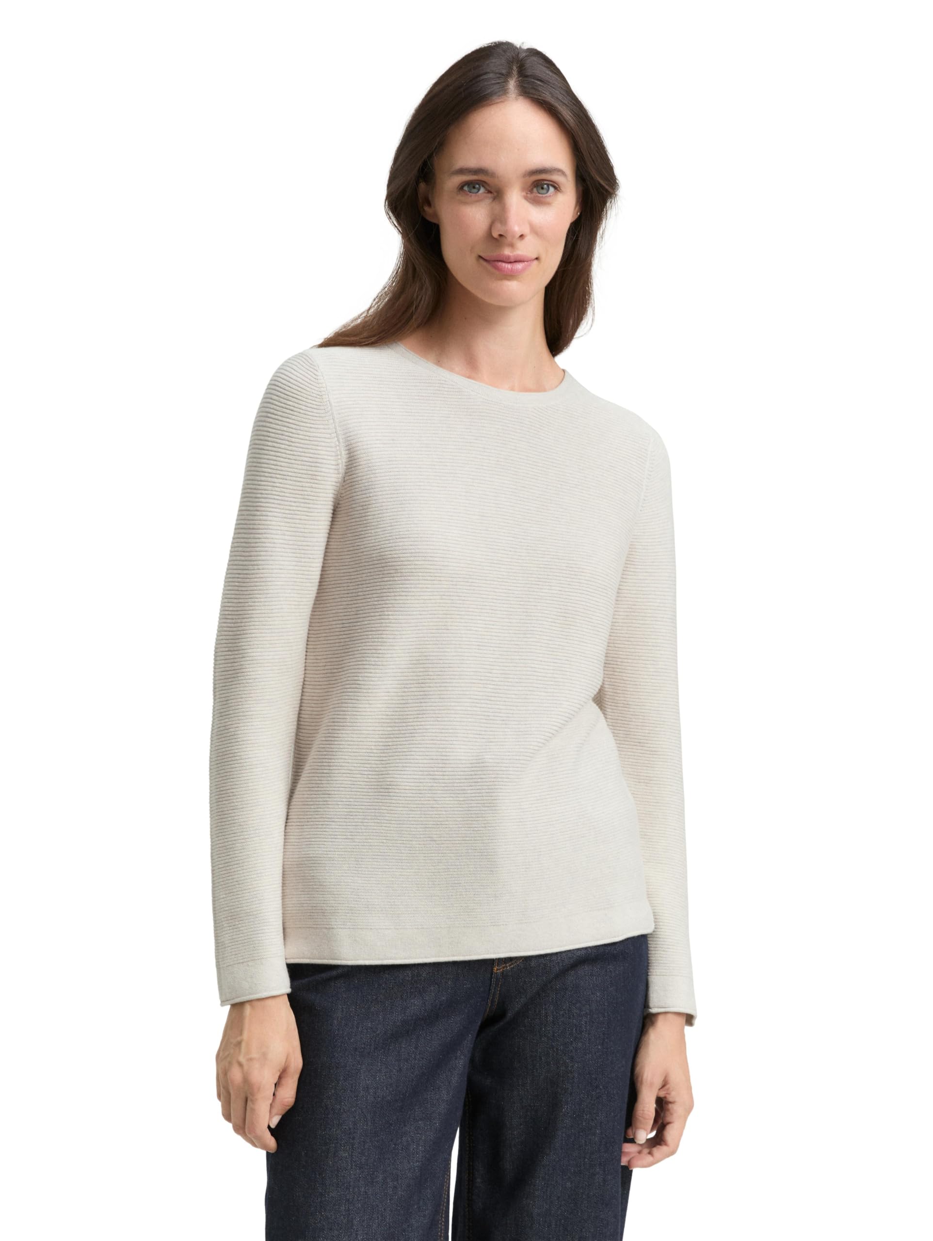 Tom Tailor Damen Strickpullover aus Bio-Baumwolle