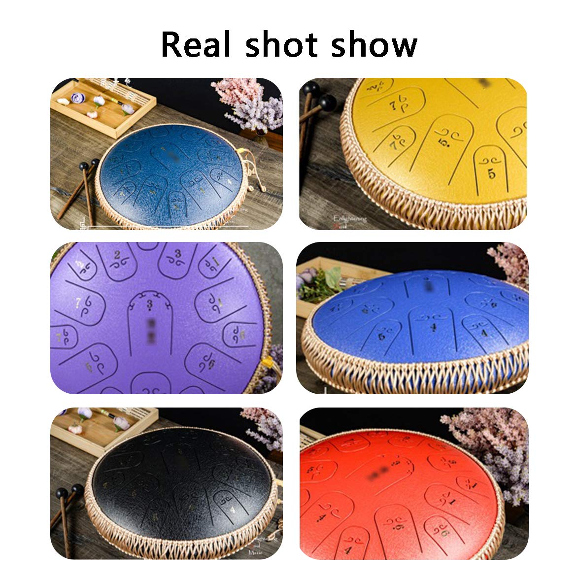 Steel Tongue Drum TMPZ 14 Pouces - 15 Tons Clé De C - Pour Débutants Et Méditation - Avec Partitions