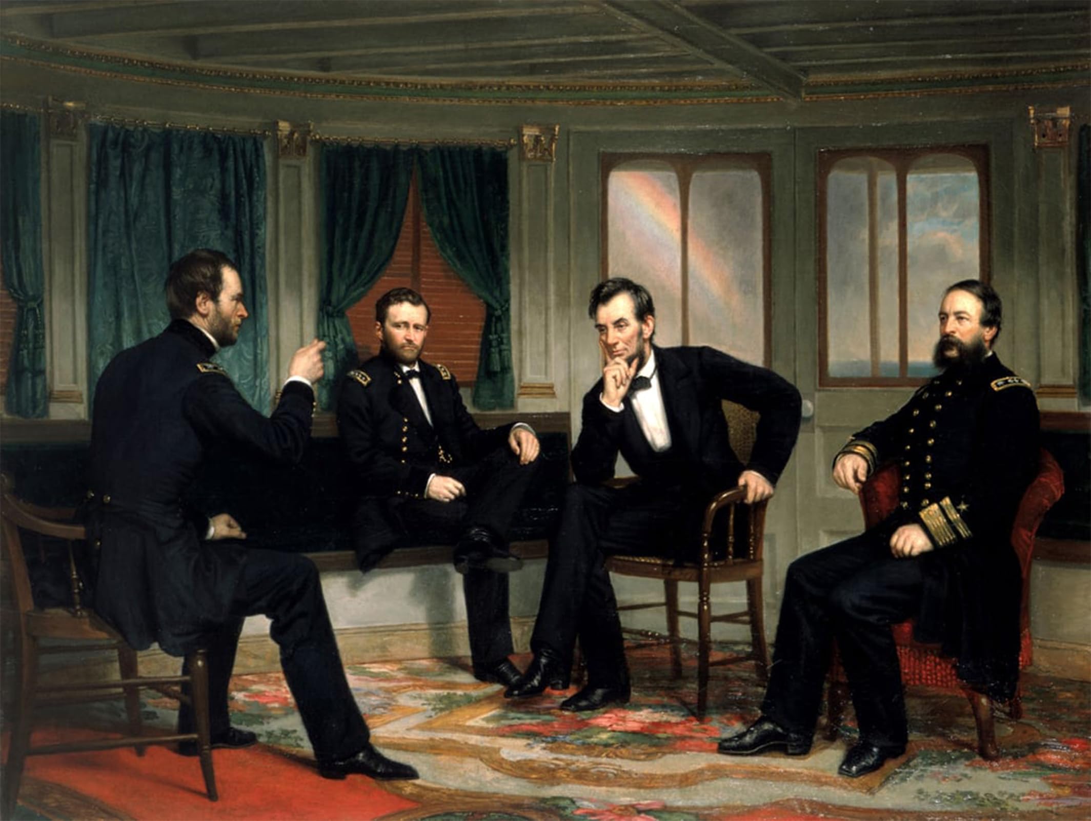 ARTXLXXBN Famous Print Painting Colorful Art Print the Peacemakers by George Peter Alexander Healy Canvas Art Decorations for Home Decor 60x90cm
