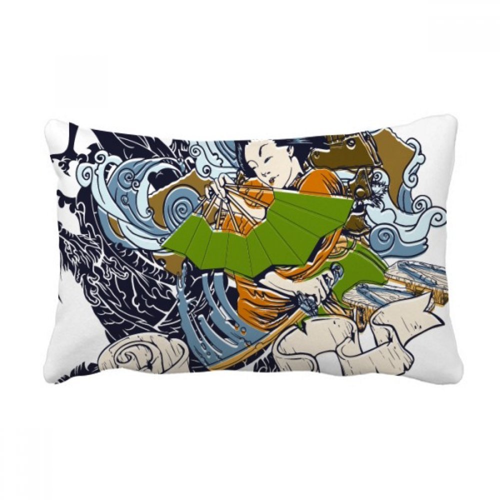 Coussin de décoration japonais de qualité supérieure avec motif de samouraï