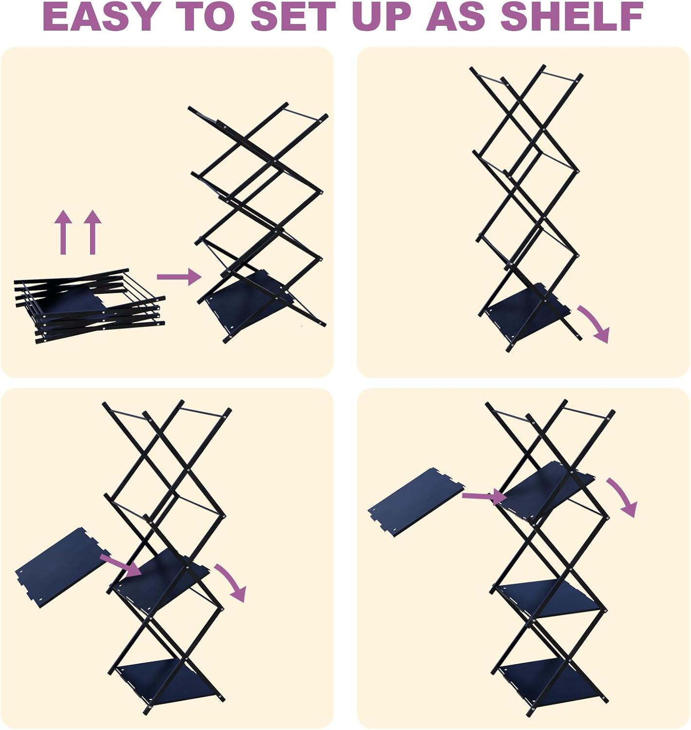 Folding Camping Table & Shelf, 2-in-1 Portable Aluminum Picnic Table and 3-Tier Storage Rack, Lightweight Low Table with Carrying Bag for Outdoor, Beach, Picnic, BBQ and Party