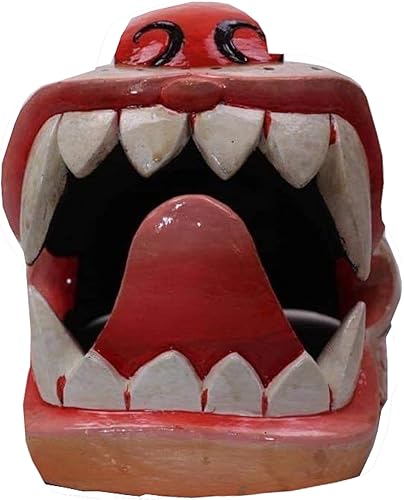 Miniatura 2 de Himalayan Craft Escultura de pared de tigre tallada a mano, máscara de decoración de pared de madera maciza, arte tibetano, decoración del hogar,