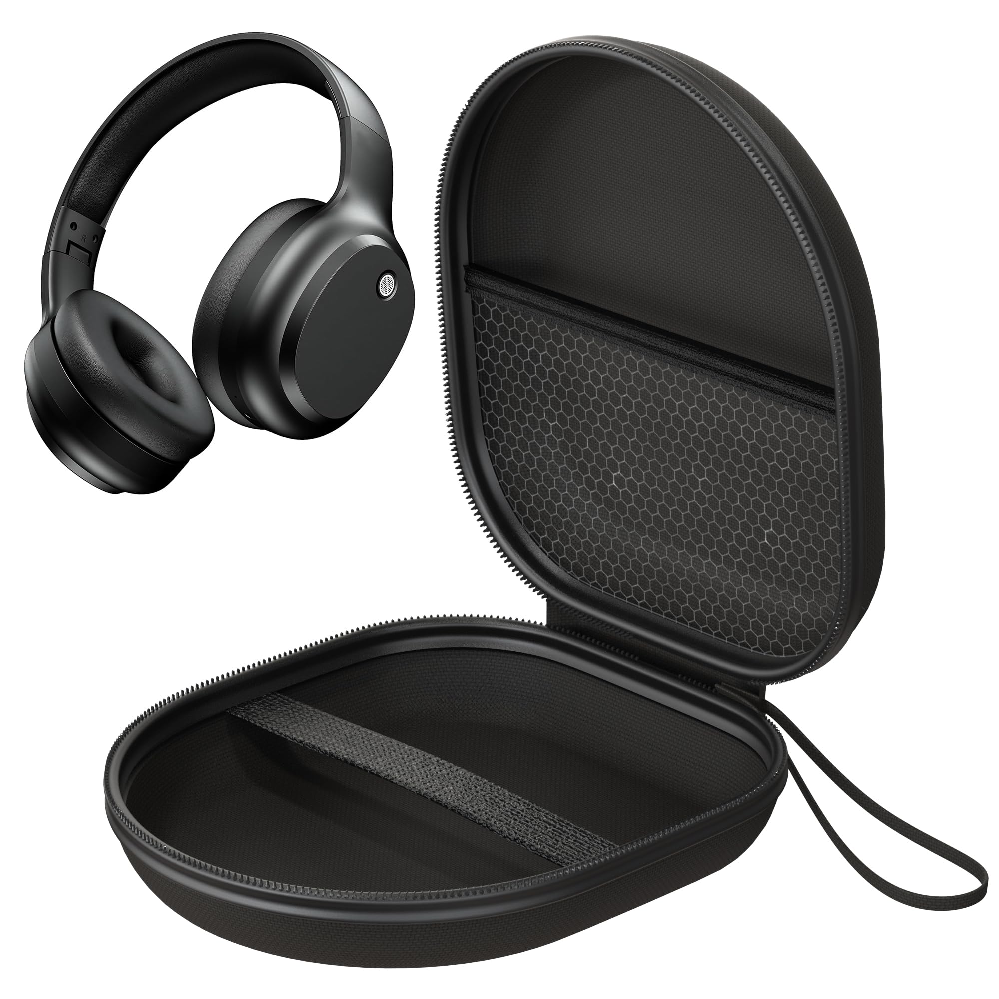 Sounce Headphone Case Compatible with Boat Rockerz 421 | Portable Carrying Case Cover | Hard EVA Shell Travel Storage Case with Shockproof, Waterproof, and Premium Protective Cover – (Black)-image-37